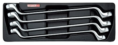 Набор накидных ключей 21-32 мм, угол 75 гр., 4 предмета в ложементе (A) TOPTUL GAAT0402